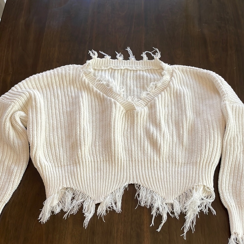 White crop sweater from shein. Size S/M